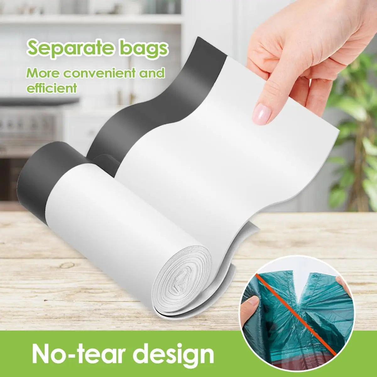 10 Gallon 120 Counts Strong Drawstring Trash Bags, White Plastic Garbage Bags for Home Office Kitchen Bathroom