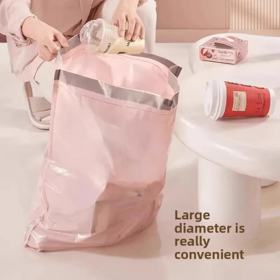 Premium thickened drawstring garbage bags - double-sided design, heat-resistant, tear-resistant, odorless, easy to clean without